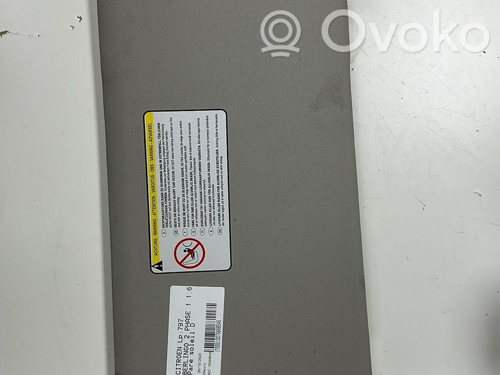 Citroen Berlingo Sun visor 