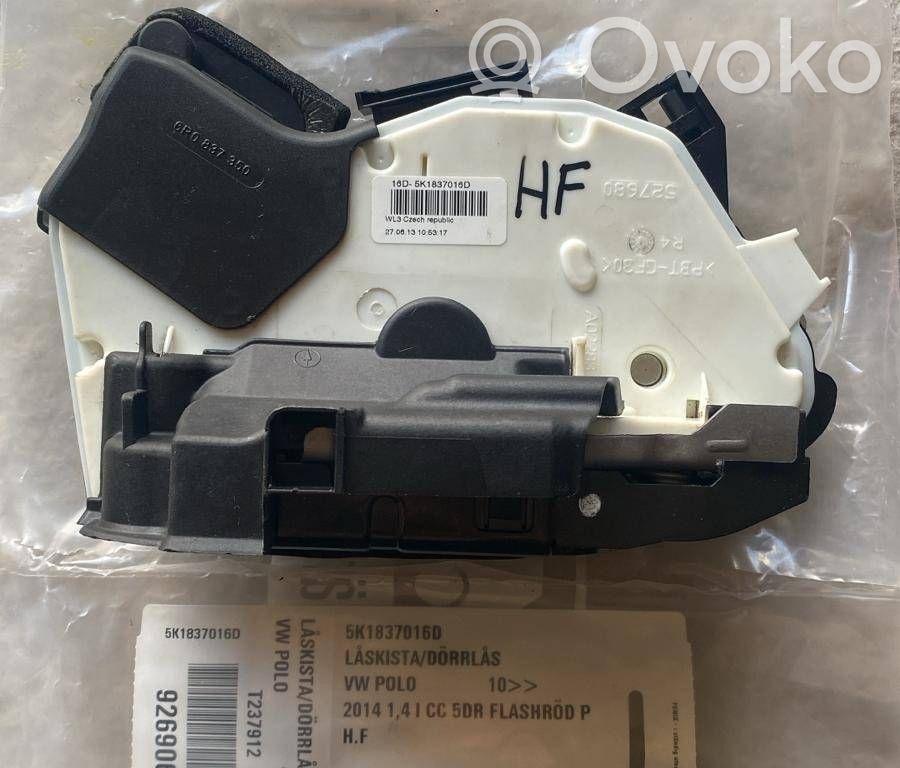 Volkswagen Polo V 6R Zamek drzwi przednich 