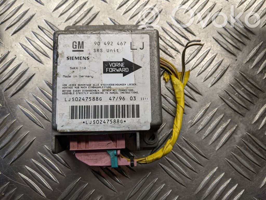 Airbag control unit/module   90492467,5WK4110