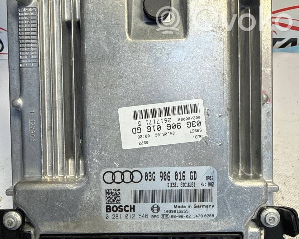 Sterownik / Moduł ECU   03G906016GD,1039S15255,0281012546