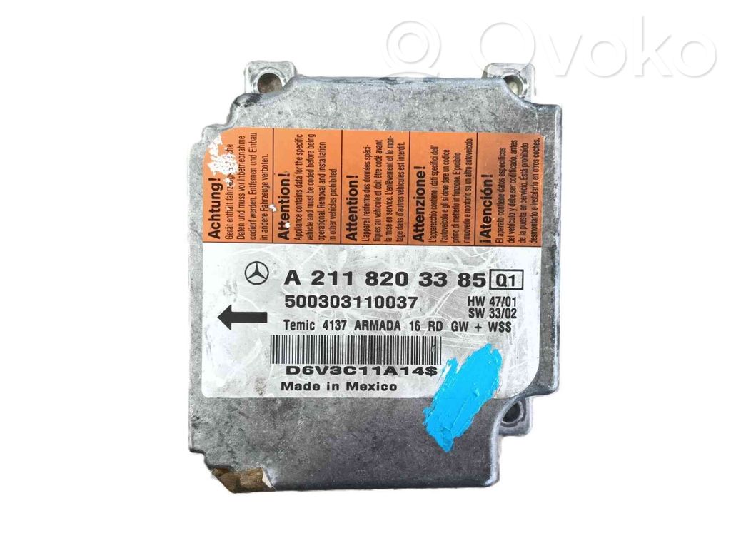 Turvatyynyn ohjainlaite/moduuli   A2118203385,500303110037
