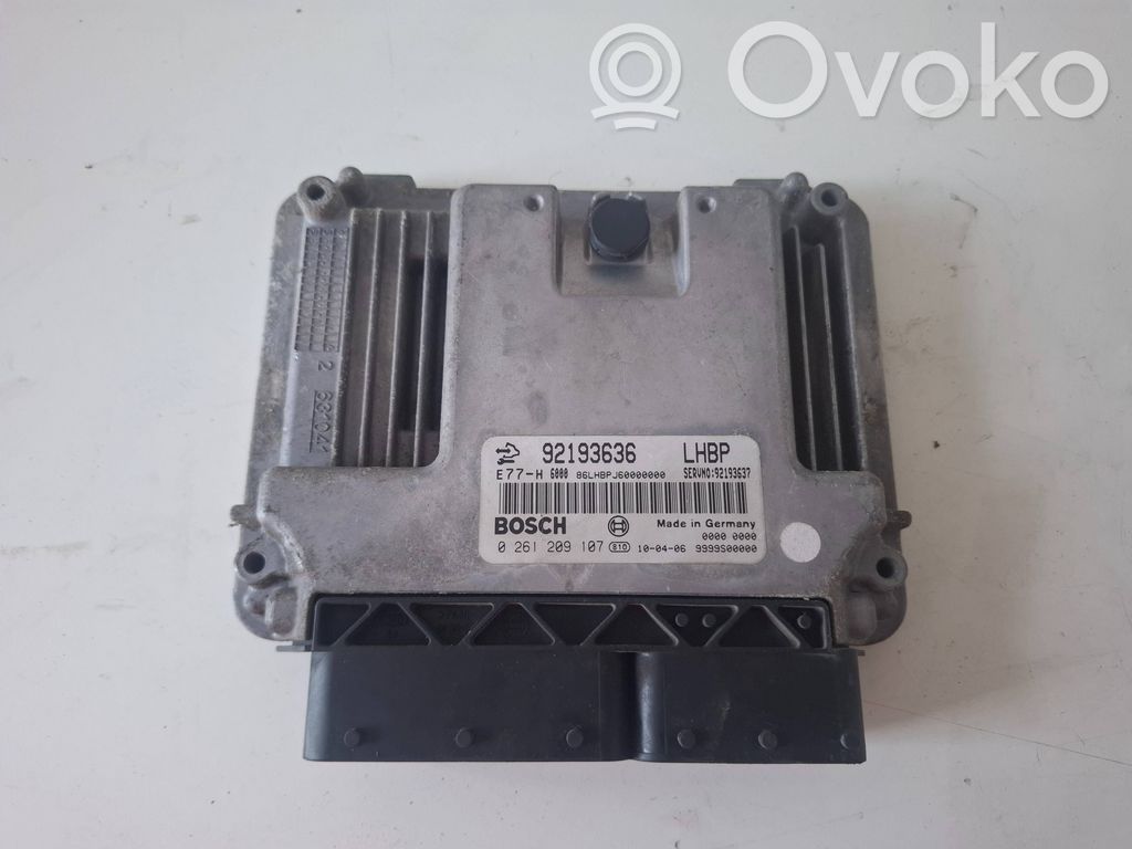 Sterownik / Moduł ECU   92193636,0261209107,9999S00000