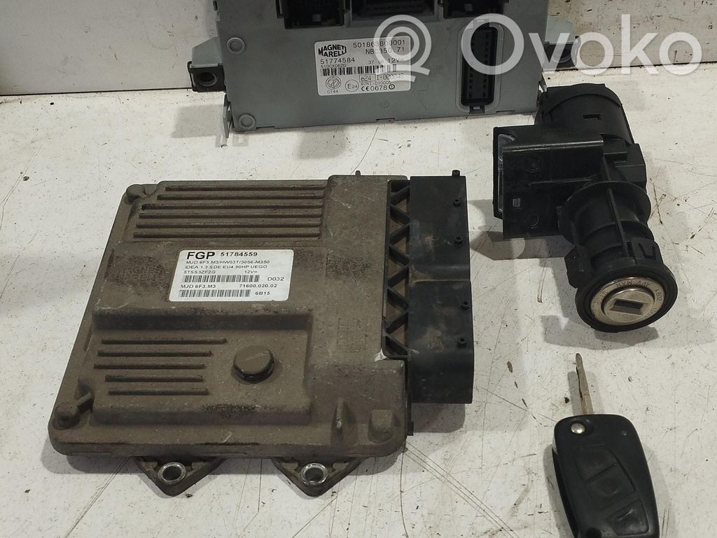 Fiat Idea Kit centralina motore ECU e serratura 