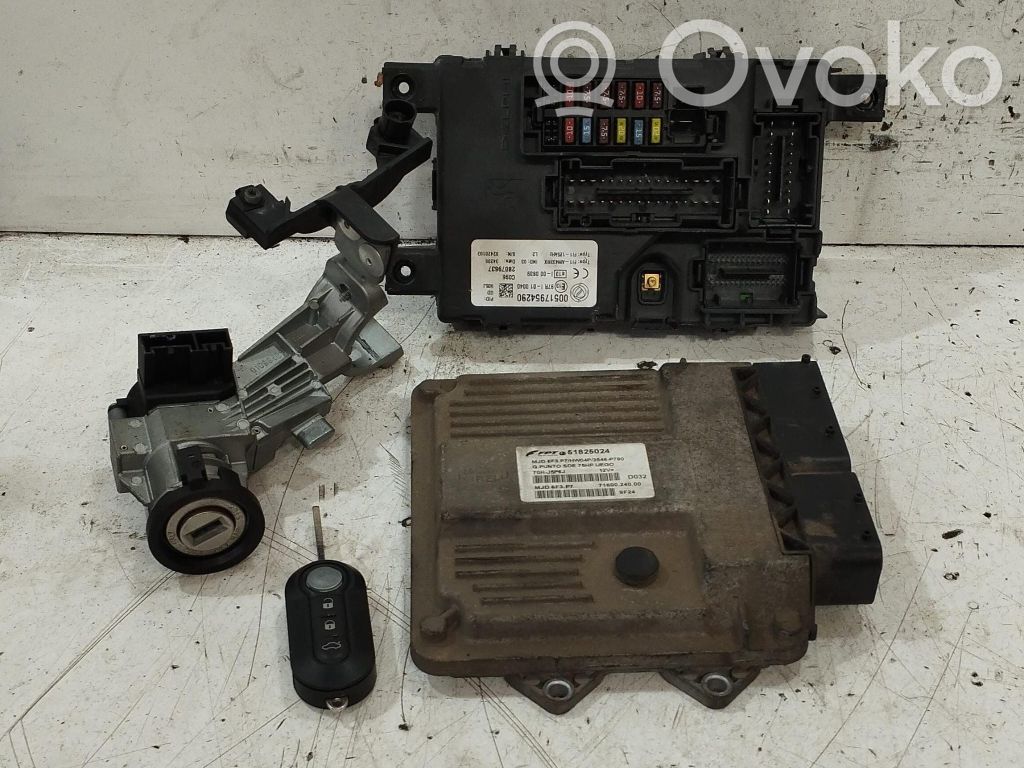 Fiat Grande Punto Komputer / Sterownik ECU i komplet kluczy 