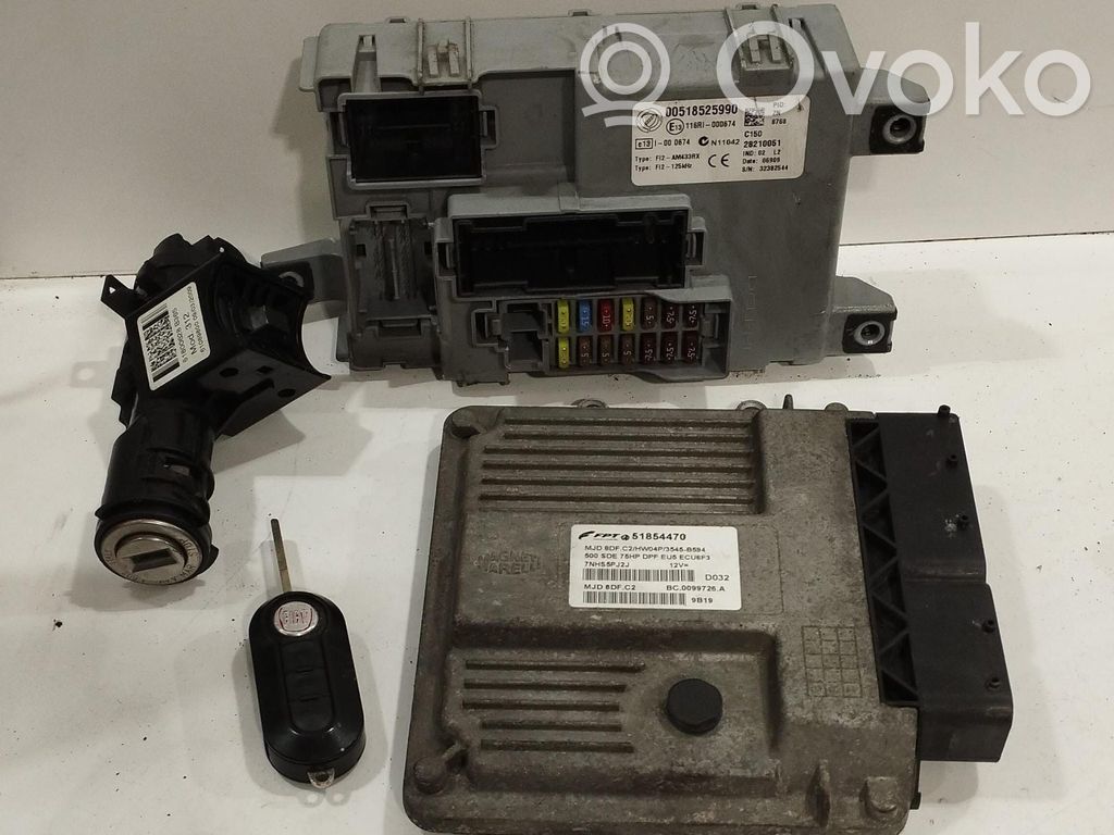 Fiat 500 Engine ECU kit and lock set 