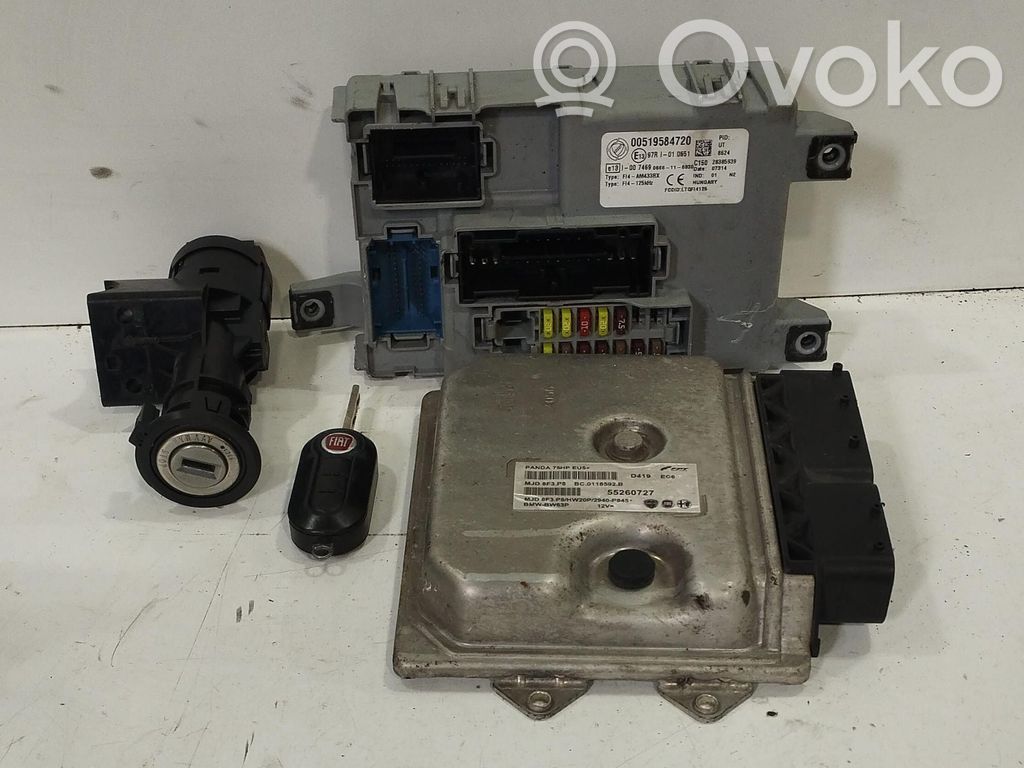 Fiat Panda III Engine ECU kit and lock set 
