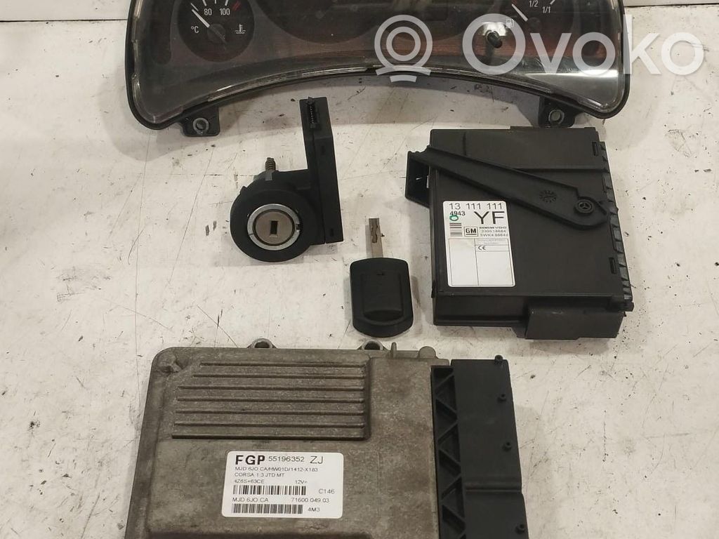 Opel Corsa C Kit centralina motore ECU e serratura 