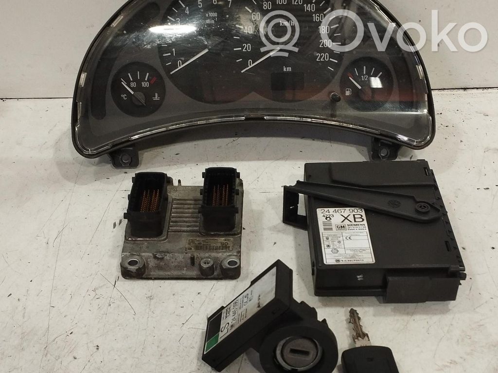 Opel Corsa C Kit centralina motore ECU e serratura 