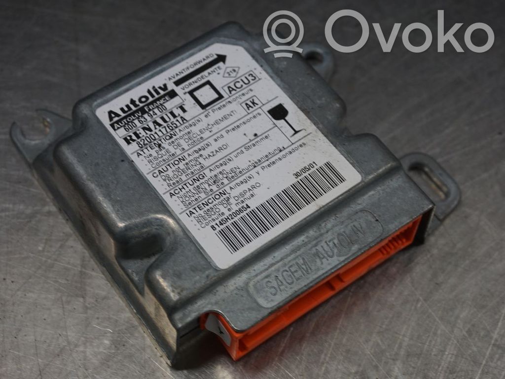 Sterownik / Moduł Airbag   8200117651,201361,600639400