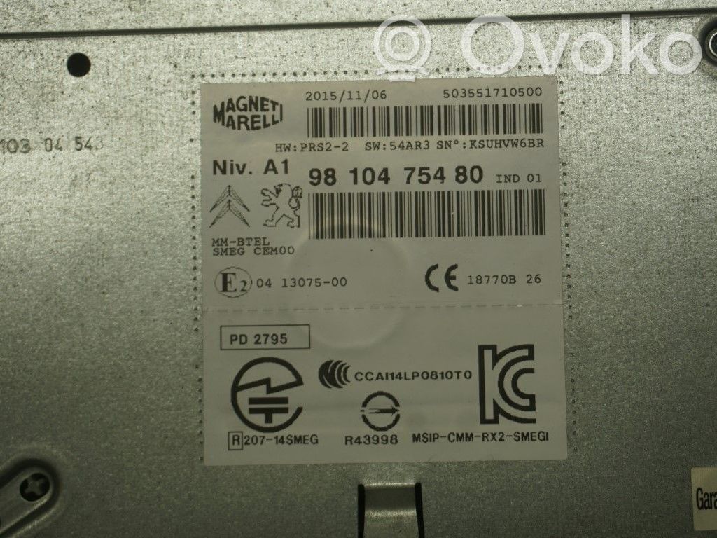Peugeot 308 Unitate principală radio/CD/DVD/GPS 