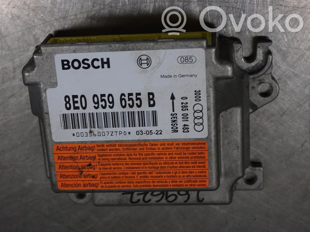 Audi A4 S4 B6 8E 8H Centralina/modulo airbag 