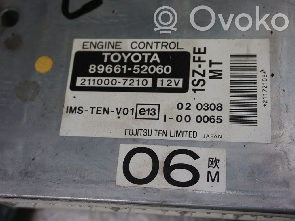 Toyota Yaris Unitate/modul comandă injecție 