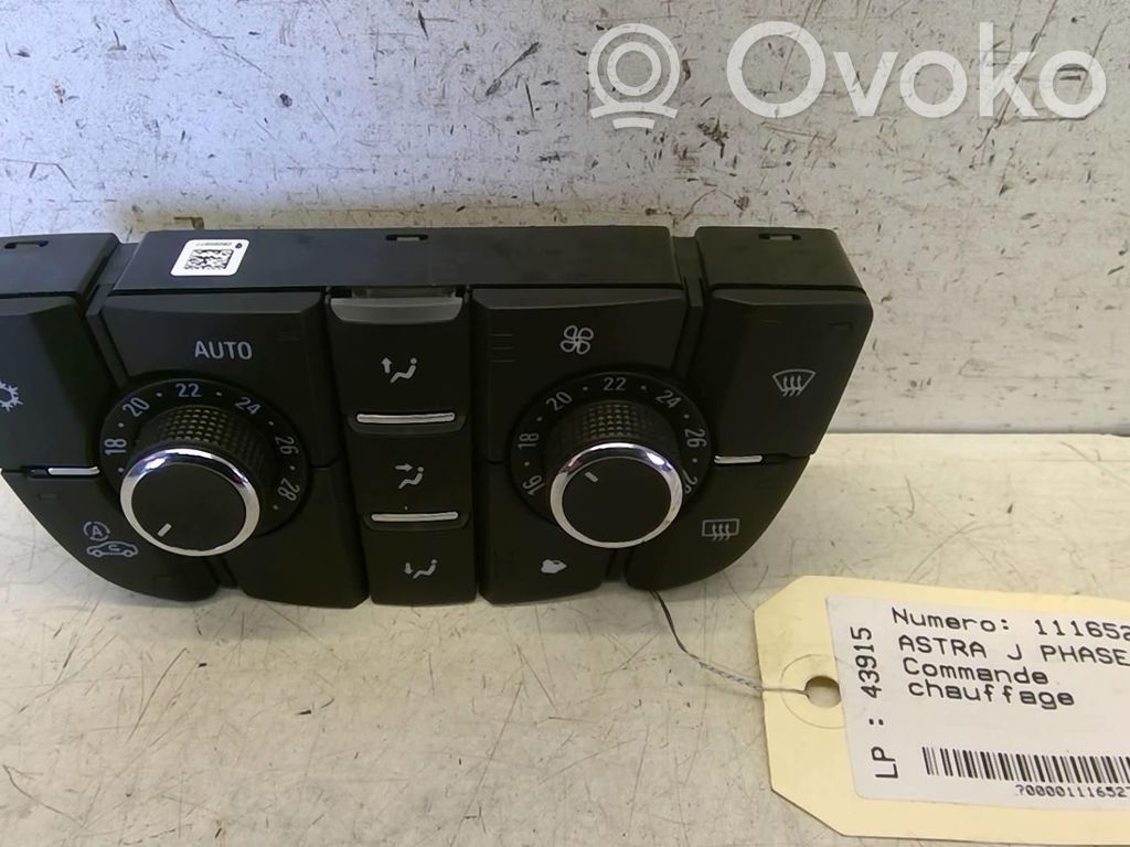 Opel Astra J Climate control unit 