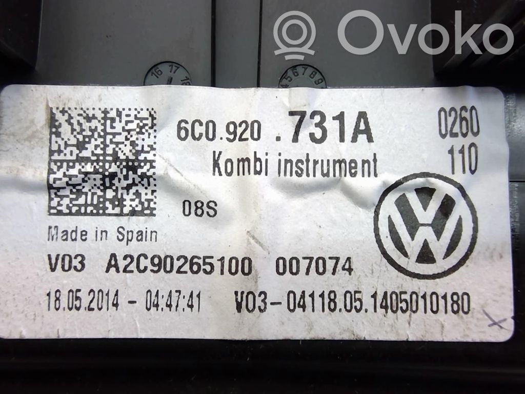 Volkswagen Polo V 6R Licznik / Prędkościomierz 