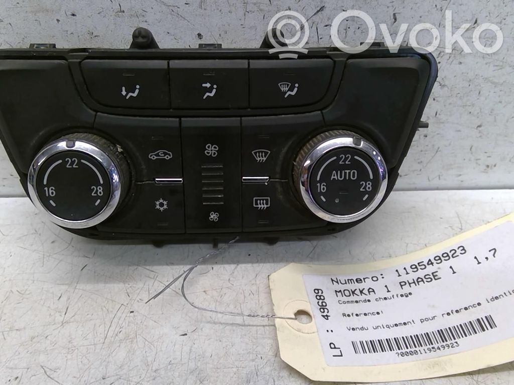 Opel Mokka Climate control unit 