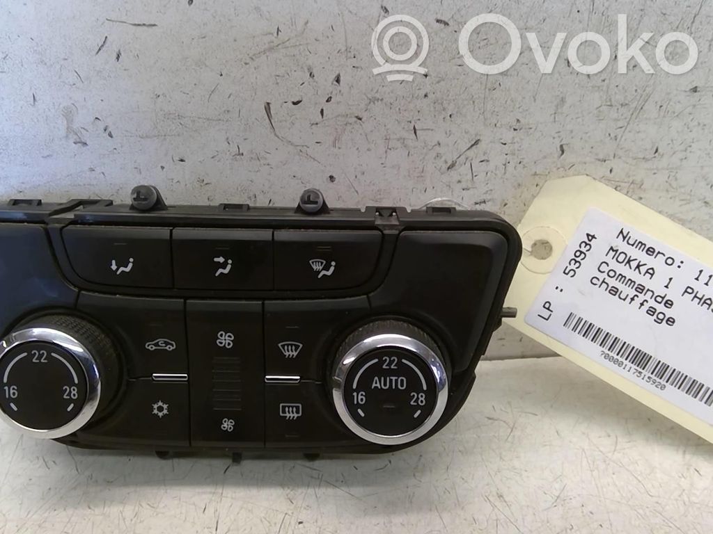 Opel Mokka Climate control unit 