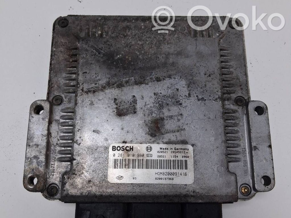 Unidad de control/módulo del motor   0281010980,8200197968,8200091416