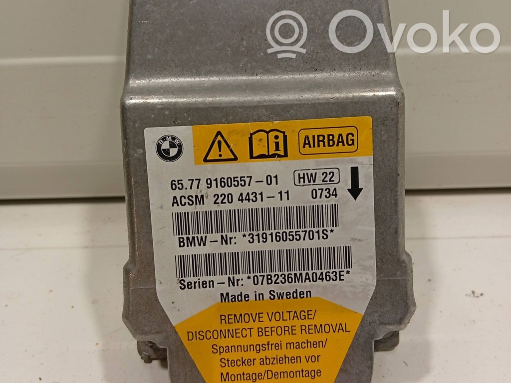 Module de contrôle airbag   9160557,31916055701S,220443111