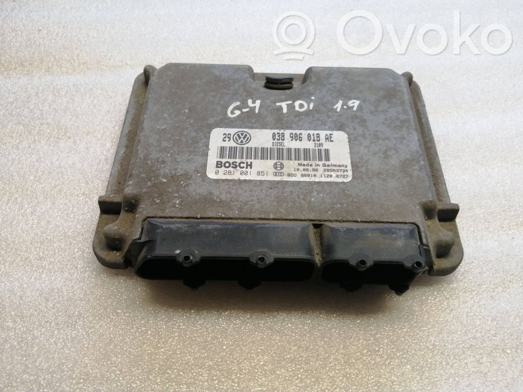 Engine control unit/module   038906018AE,28SA3734,0281001851