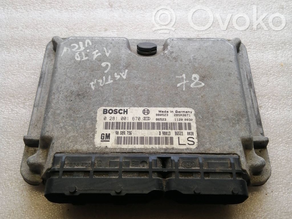 Engine control unit/module   0281001670,90589736,28SA3671