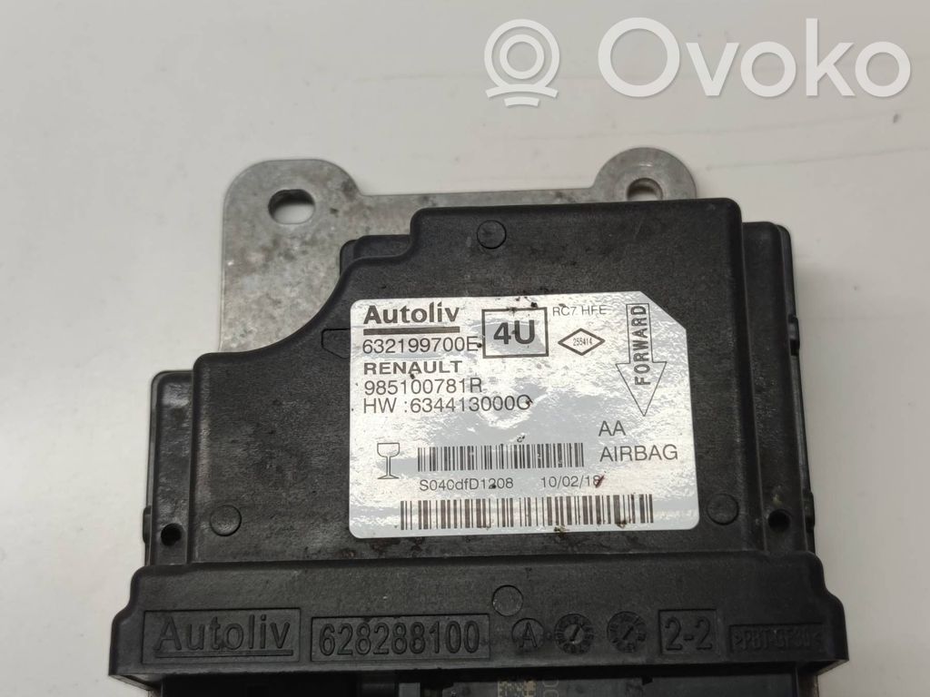 Sterownik / Moduł Airbag   632199700E,985100781R,S040GFD1208,628288100