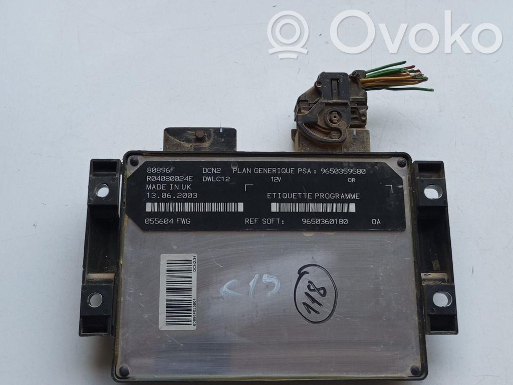 Unidad de control/módulo del motor   9650359580,189363