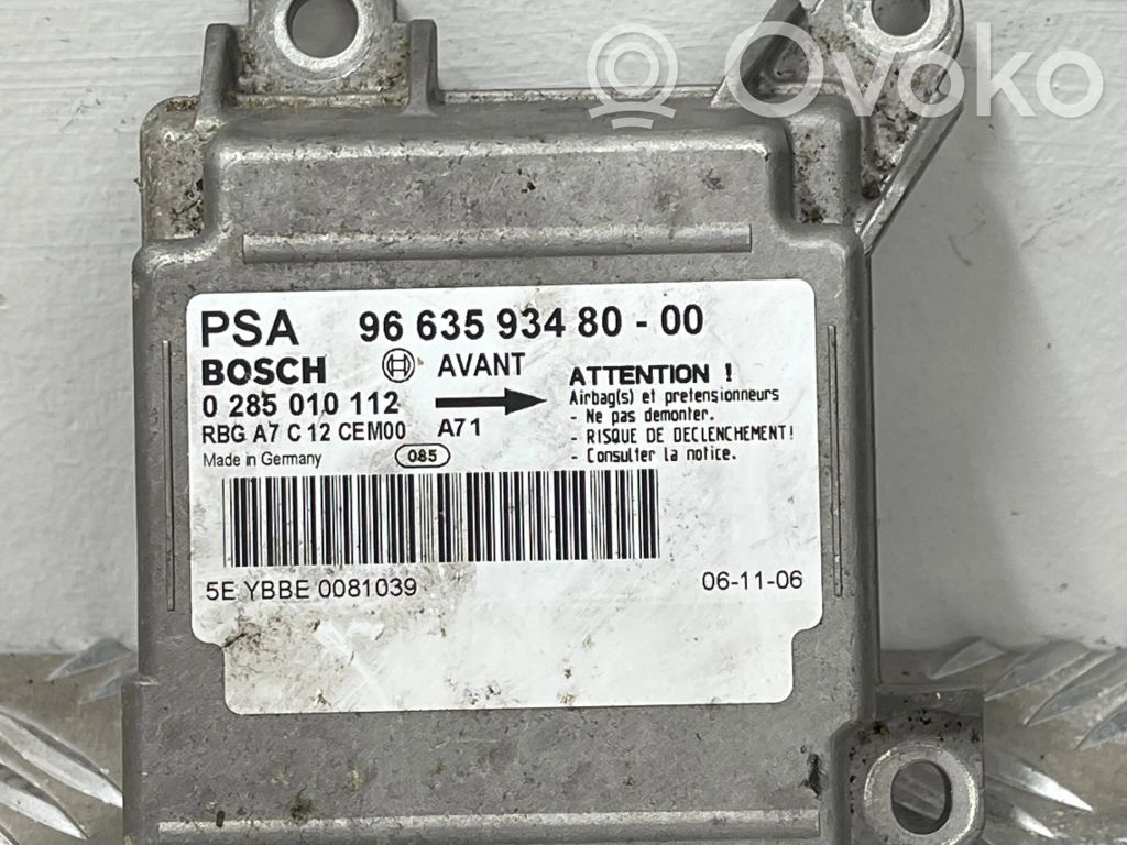 Peugeot 207 Airbag control unit/module 