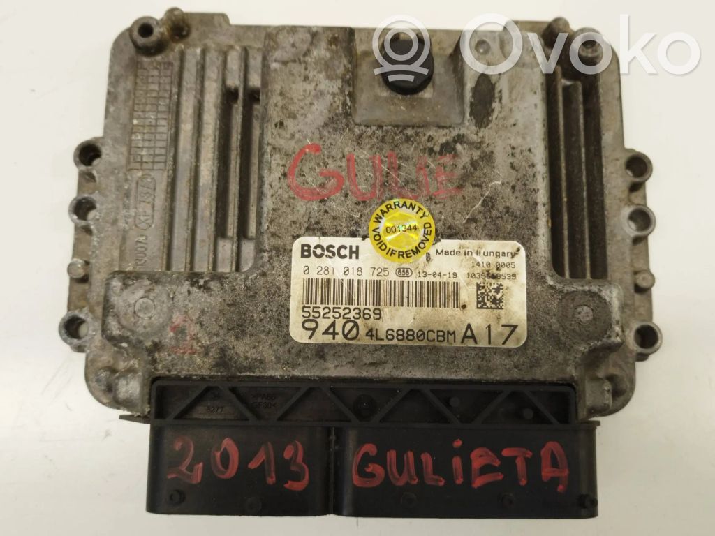 Engine control unit/module   55252369,4L6880CBMA,0281018725