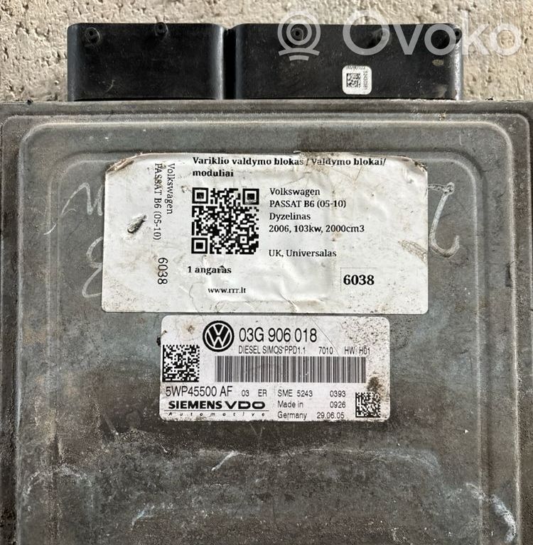 Engine control unit/module   03G906018,5WP45500AF