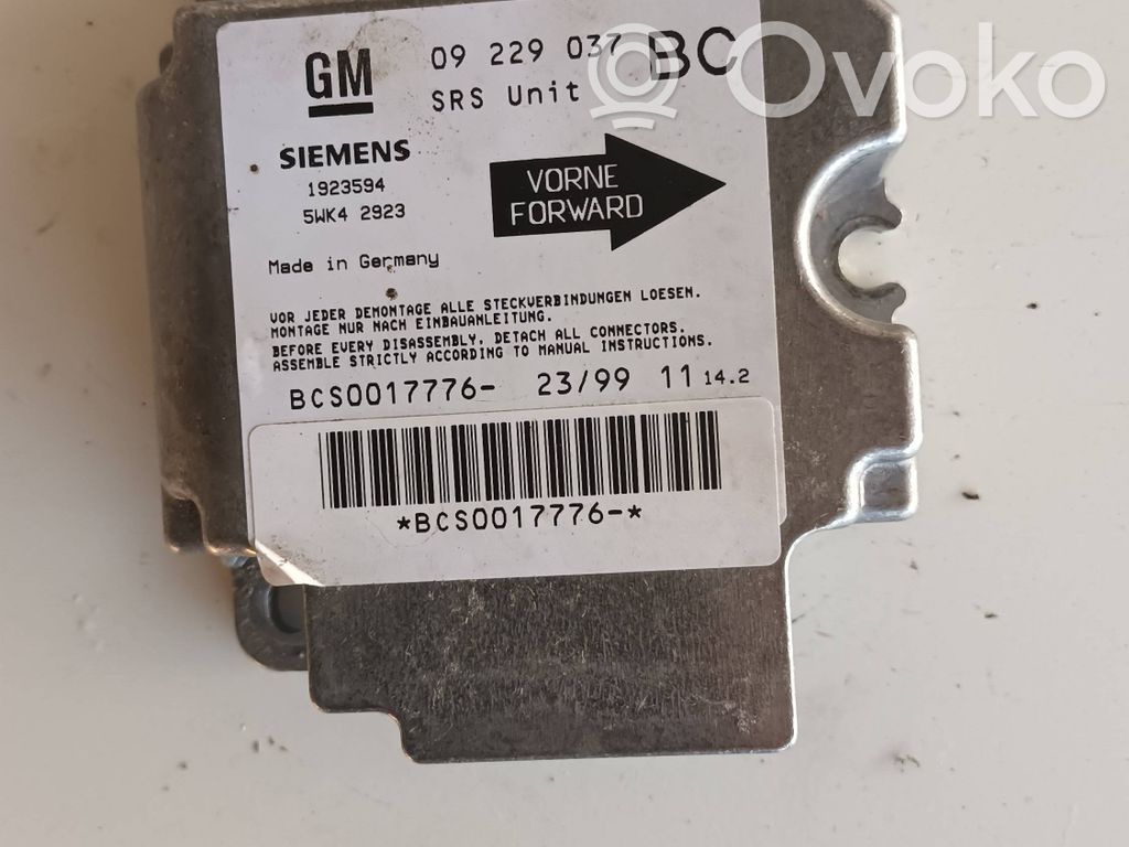 Opel Astra G Airbag control unit/module 