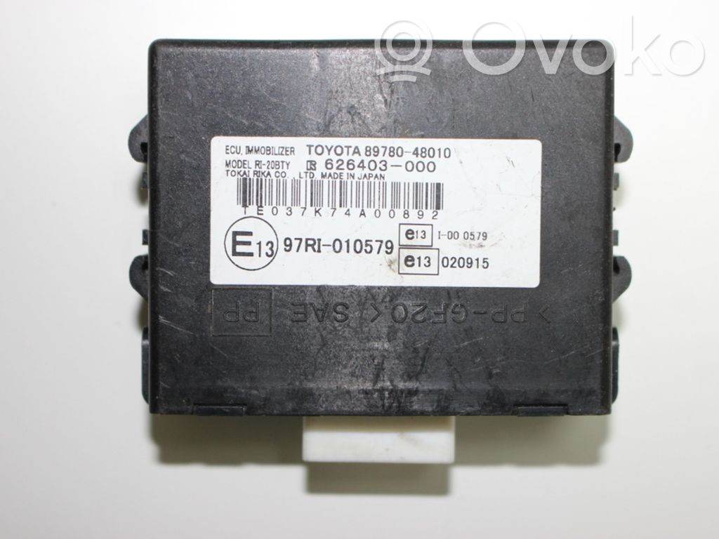 Lexus RX 450H Immobilizer control unit/module 