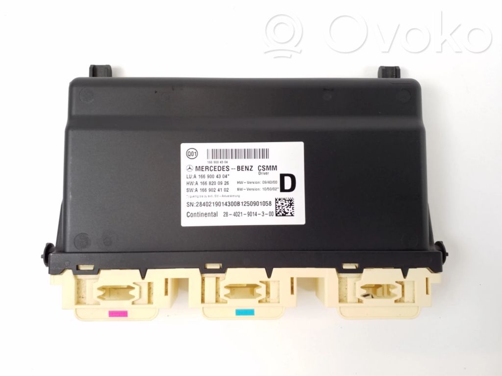 Mercedes-Benz ML W166 Module de commande de siège 