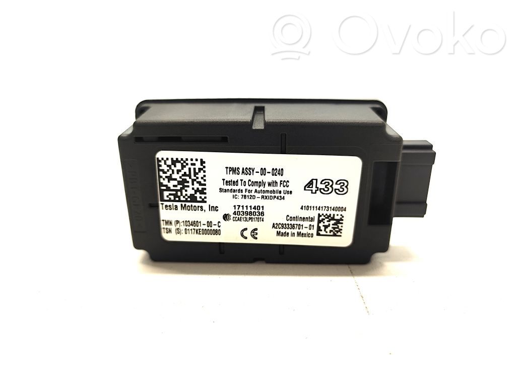 Tesla Model S Module de pression des pneus 