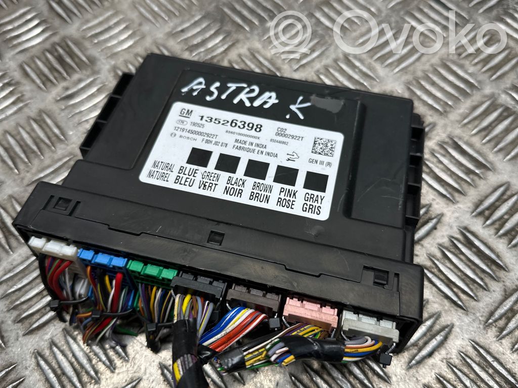 Opel Astra K Comfort/convenience module 