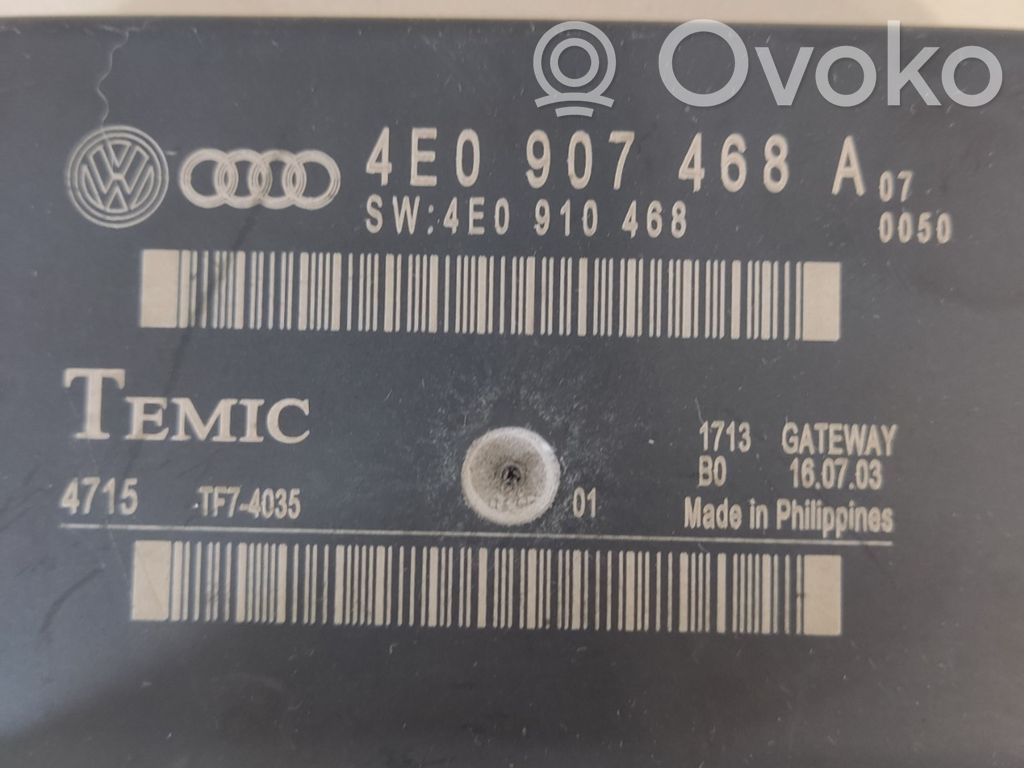 Audi A8 S8 D3 4E Gateway valdymo modulis 