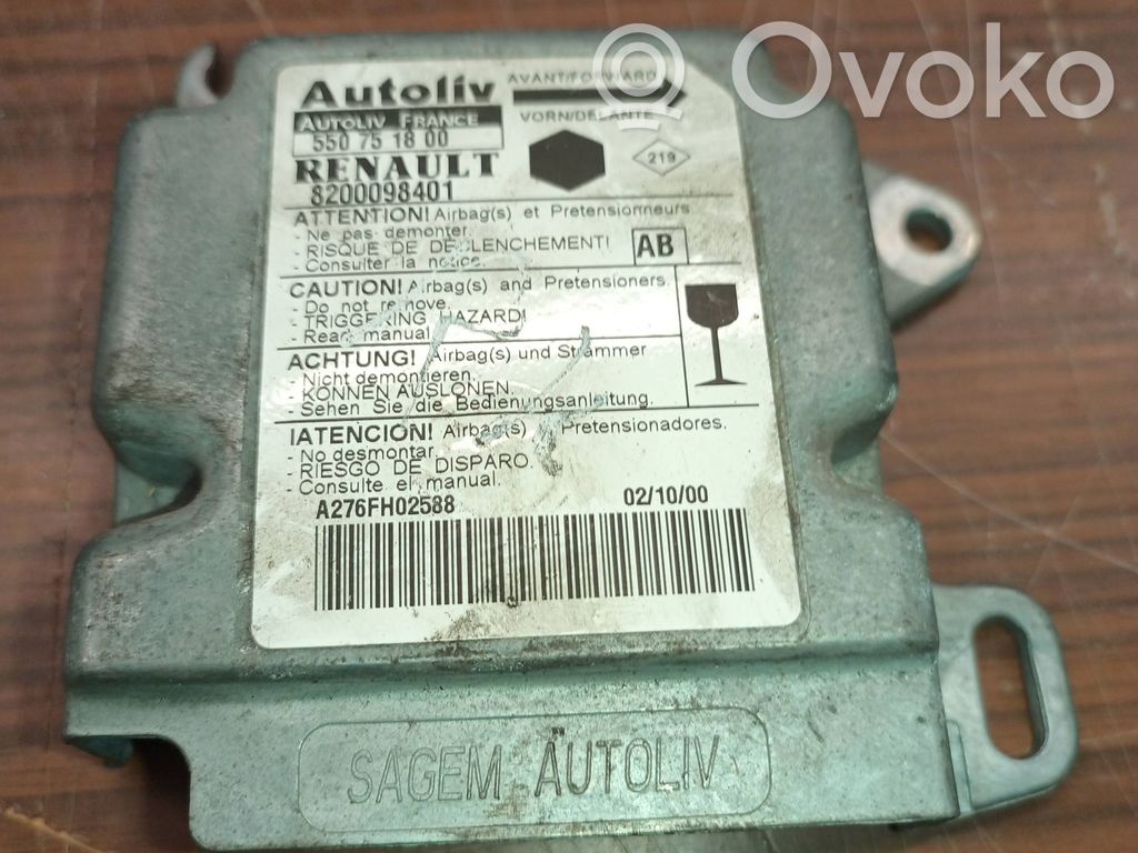 Renault Kangoo I Airbag control unit/module 