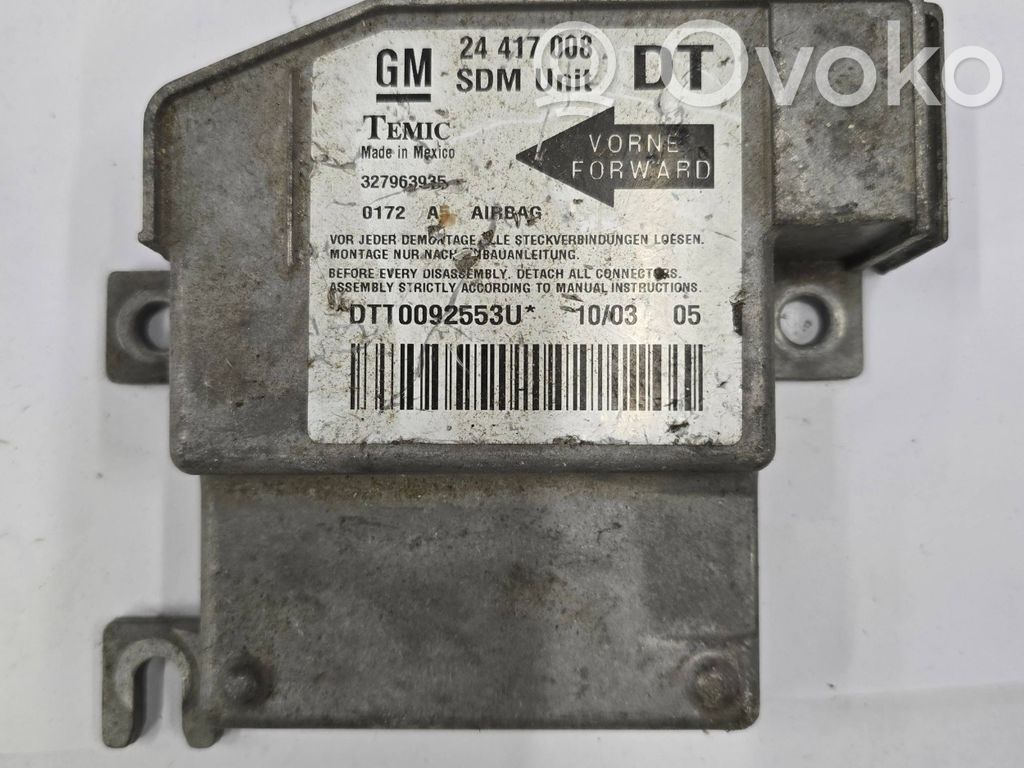 Opel Corsa C Airbag control unit/module 