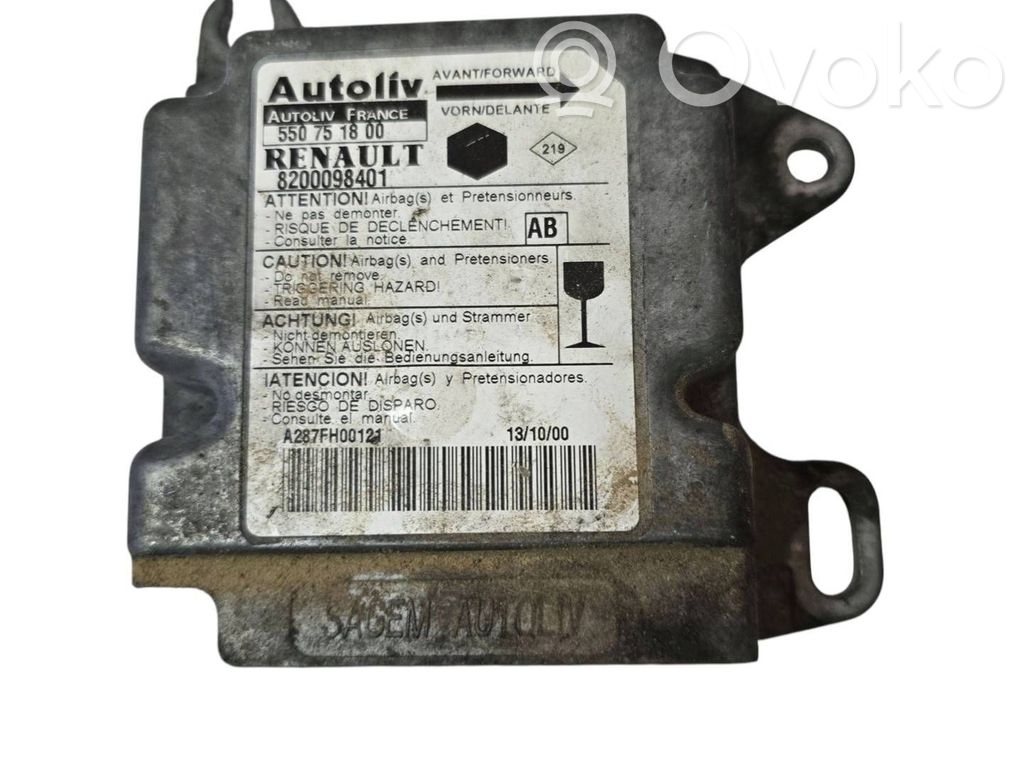 Renault Kangoo I Airbag control unit/module 