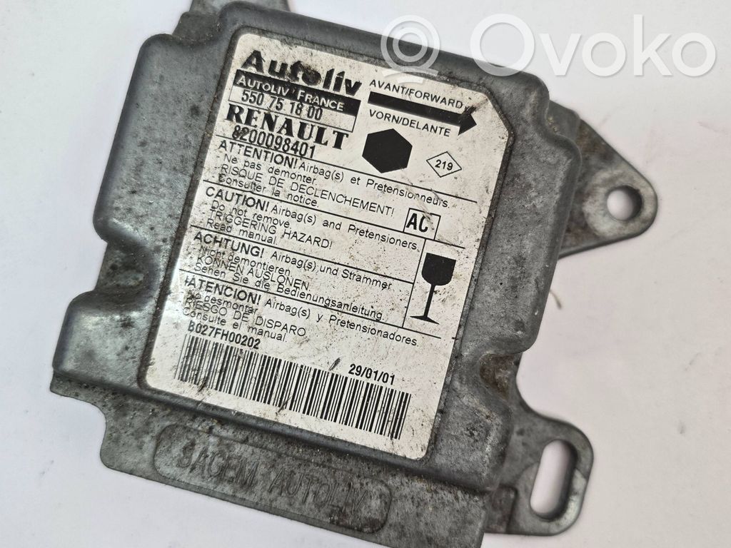 Renault Kangoo I Airbag control unit/module 