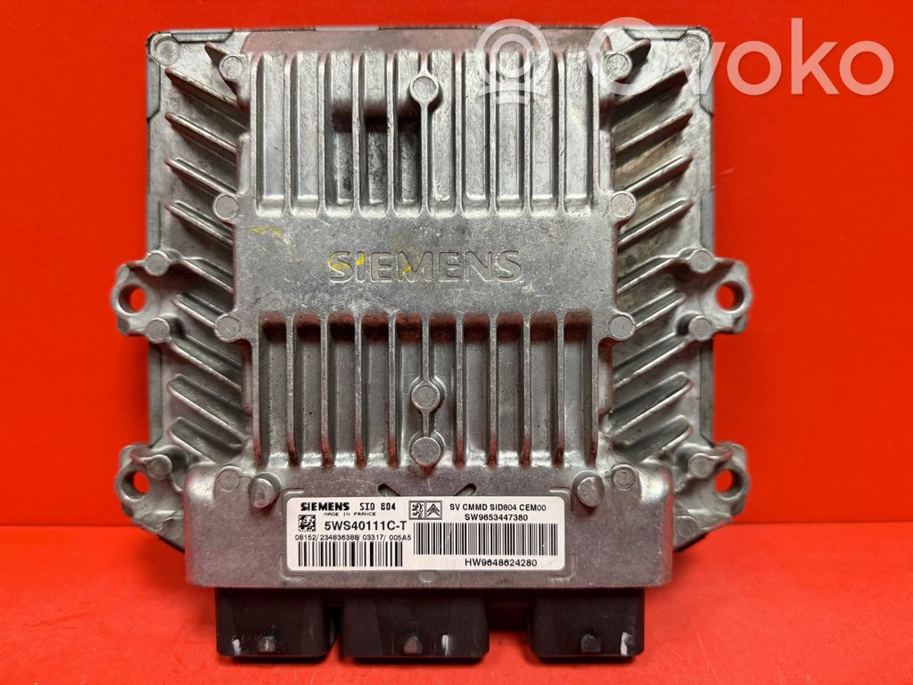 Engine control unit/module ECU   5WS40111CT,9653447380,9648624280