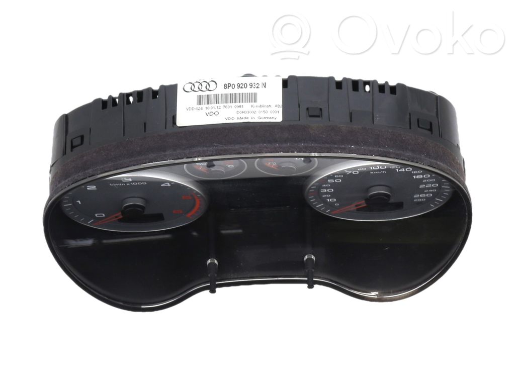 Audi A3 S3 A3 Sportback 8P Tachimetro (quadro strumenti) 