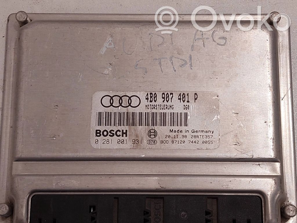 Engine control unit/module   4B0907401P,28RTE357,0281001931