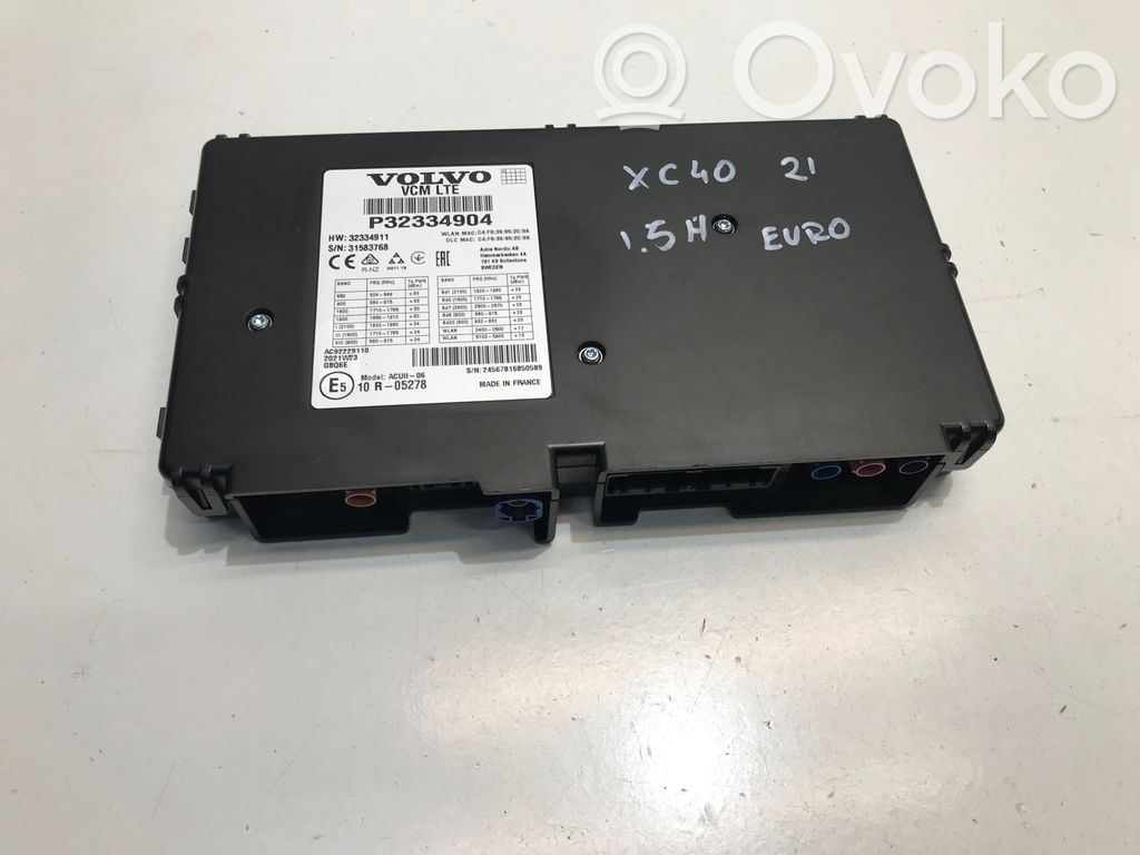 Volvo XC40 Citu veidu vadības bloki / moduļi 