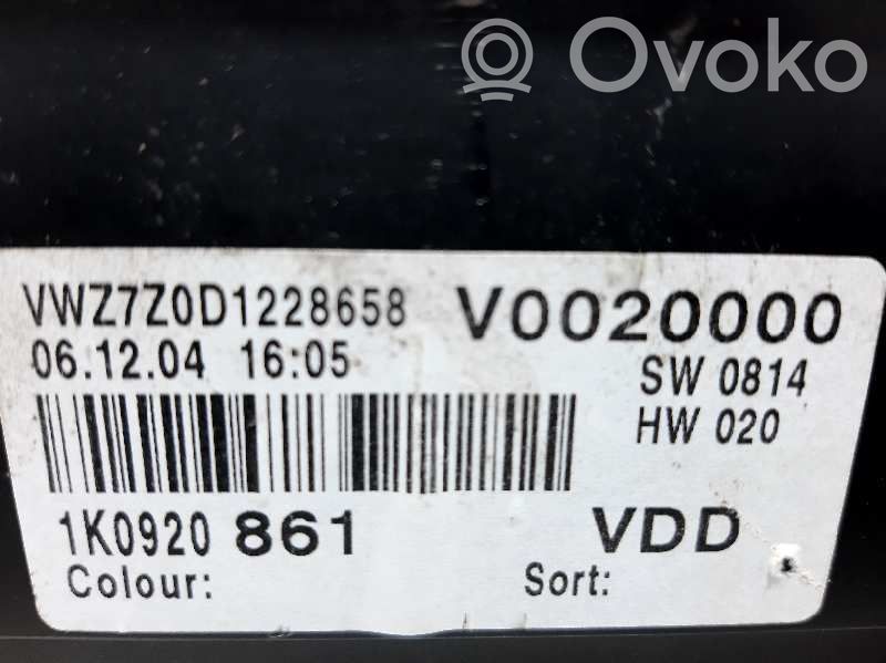 Volkswagen Golf V Speedometer (instrument cluster) 