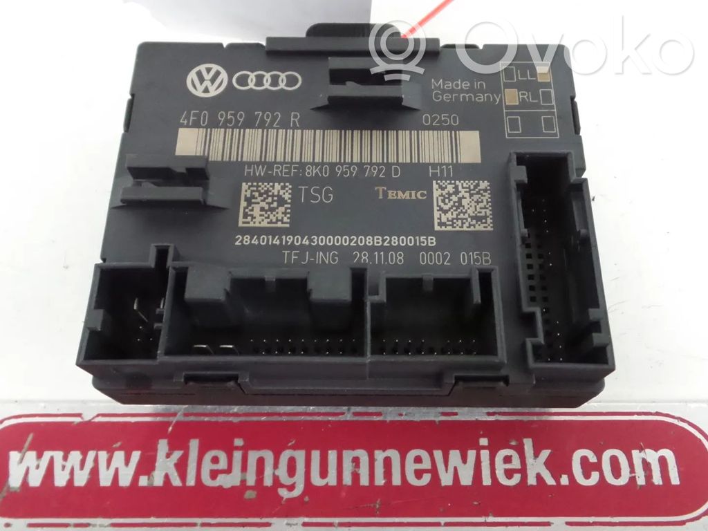 Unité de commande module de porte   8K0959792D,8K0959792R,8K0959792S