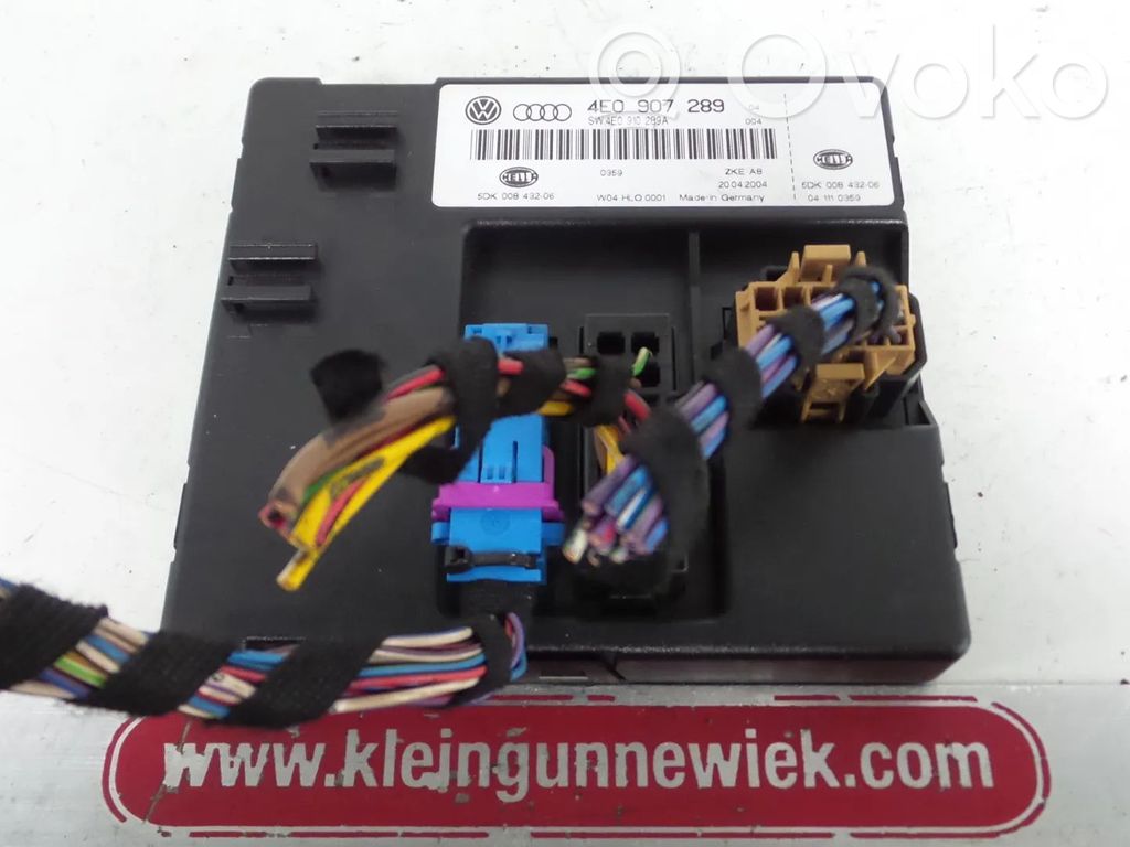 Other control units/modules   4E0907289,4E0907289D,4E0910289,4E0910289A,4E0910289B,4E0910289D,ASB