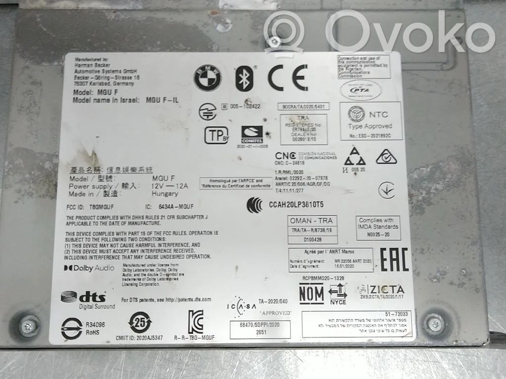 BMW 3 G20 G21 Stacja multimedialna GPS / CD / DVD 