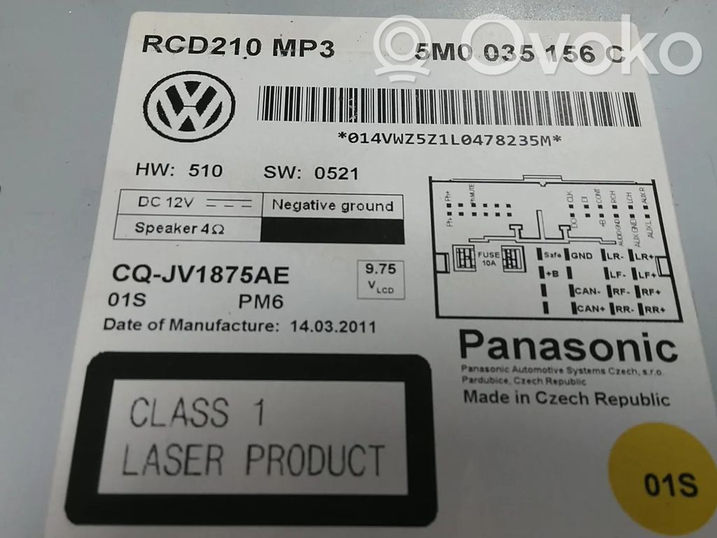 Volkswagen Polo V 6R Panel / Radioodtwarzacz CD/DVD/GPS 