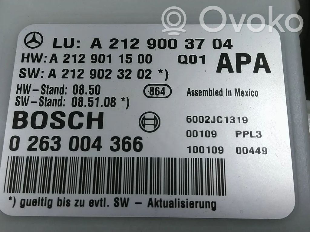 Mercedes-Benz E W212 Centralina/modulo sensori di parcheggio PDC