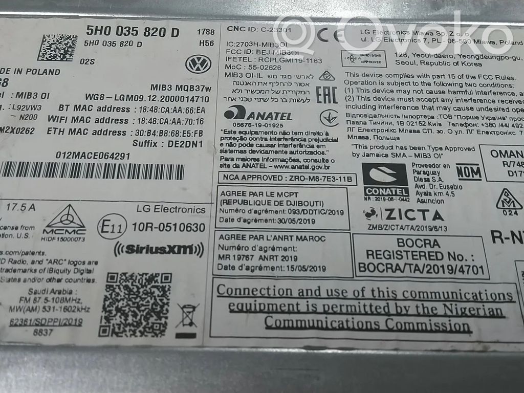 Volkswagen Golf VIII Modul comenzi multimedia 